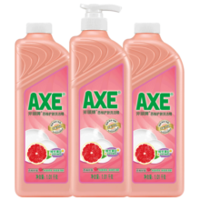 斧头牌洗洁精AXE洗涤灵厨房洗碗液果蔬餐具清洗剂3瓶 西柚1.01kg1泵2补35.9元 (券后省2)