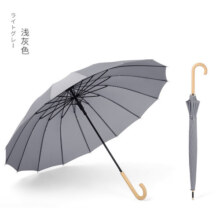 朗特乐（Le Bronte）文艺小清新16骨长柄雨伞复古晴雨两用古风森系日系小清新直杆伞双人伞遮阳伞 灰色弯柄