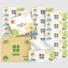 清风 绵柔系列 抽纸4层加厚80抽*20包