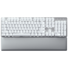 雷蛇 Razer Pro Type Ultra无线机械键盘 办公键盘 电脑键盘 无线蓝牙键盘 消音黄轴 带腕托 白色