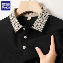 罗蒙 男士短袖polo衫 藏青 2XL