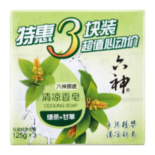 六神清凉香皂绿茶+甘草持久留香除菌全身可用家庭装