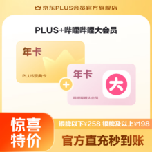 百亿补贴：京东 PLUS+哔哩哔哩大会员联名年卡