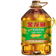 金龙鱼优选压榨纯香菜籽油5.28L非转基因物理压榨食用油家用菜籽油团购 5.28L*1桶50.8元（需领券）