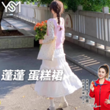 2025年春季新款！翊尚美 高腰春季a字芭蕾风气质蓬蓬长裙