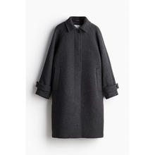 H&M HM女装毛呢外套冬季宽松简约时尚保暖及膝大衣1253843