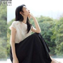 再降价、20点：对白 国风女式短袖立领衬衫