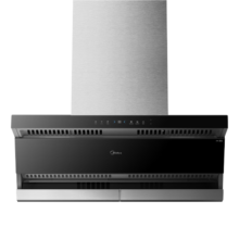 美的（Midea）抽油烟机 家用顶侧双吸烟灶联动 24风量大吸力 变频巡航纤薄机身 厨房电器油烟机7字型排油烟机DL5 天然气套装【油烟机+Q523L联动灶5.0KW】