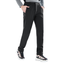 探拓（TECTOP）冲锋裤男加绒保暖防风软壳裤登山徒步裤 男款黑色 XL