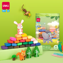 得力（deli）24色超轻粘土黏土袋装彩泥橡皮泥儿童玩具开学礼物手工YC104