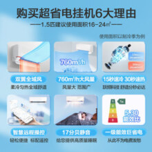 统帅（Leader）海尔智家出品元气空调挂机1.5匹新一级能效家用冷暖变频壁挂式空调 1.5匹 一级能效 /家用冷暖/智能操控/独立除湿