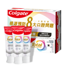 高露洁（Colgate）Total全效备长炭牙膏进口港版亮白抗菌去牙结石去牙菌斑150g*3