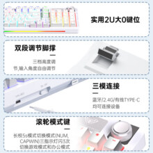 狼蛛（AULA）S98机械键盘有线/蓝牙/无线三模连接Gasket结构插拔2U0游戏办公键盘98配列 【无线版】S98 简约白-混光 青轴