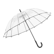 美度（MAYDU）16骨透明雨伞女长柄半自动伞两用伞情侣双人小清新直杆伞M1102