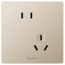 公牛（BULL）开关插座面板USB网线墙面网络空调墙壁5孔 奶油风哑光 G12星辰金 【斜五孔10A】优先发货
