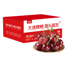 plus会员：京鲜生 大连美早樱桃/车厘子 2J级/10g+ 净重2.8斤装 生鲜水果 源头直发
