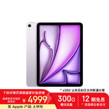 苹果 Apple iPad Air 11英寸 M3芯片2025年款 平板电脑 (256GB eSIM版)紫色