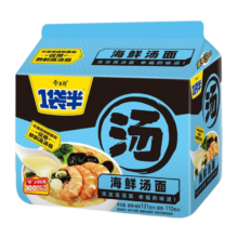 PLUS会员: 今麦郎 一袋半方便面大份量 海鲜汤面 * 5包