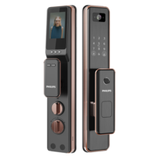 飞利浦（PHILIPS） 智能门锁电子密码锁家用指纹密码锁按门铃抓拍WIFI智联防盗门锁 301VP-红古铜【可视猫眼+大屏】