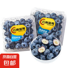 京喜自营-专用品牌 云南蓝莓超大果花香蓝莓新鲜水果送礼 2盒 越多越划算 尝鲜中小果