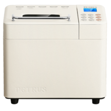 柏翠（petrus） 烤面包机家用全自动三明治早餐揉面和面机多士炉多功能双管撒果料冰淇淋PE8860 节日礼物 白色 简米白