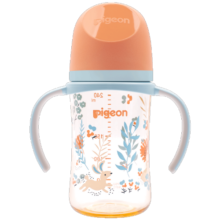 贝亲（Pigeon）新生婴儿 防胀气双把手PPSU奶瓶 240ml 丛林小兔 M号 3月+  AA218