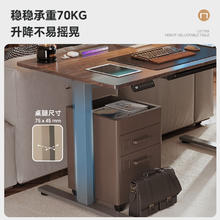 乐歌 E2 升降电脑桌 灰胡桃木色+银灰 1.2m 直形款