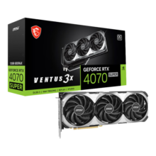 微星（MSI）万图师 GeForce RTX 4070 SUPER 12G VENTUS 3X OC 电竞游戏AI设计智能学习黑神话：悟空显卡
