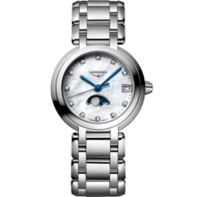 浪琴（LONGINES）赵丽颖推荐 瑞士手表 心月系列 月相石英钢带女表L81154876