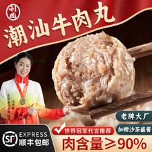 利园 潮汕牛肉丸正宗手打牛筋丸手工汕头特产牛丸烧烤丸子火锅食材丸料 牛肉丸2斤+牛筋丸2斤 2000g