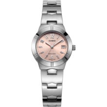 卡西欧（CASIO） 卡西欧(CASIO)女表 钢带小表盘女士石英粉色手表送女友礼物 肉粉盘钢带LTP-1241D-4A3