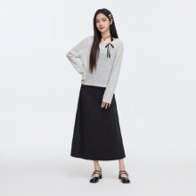 超V:三福 套装2025春季修身挂脖连衣裙罩衫两件套女装495432