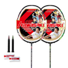 川崎（KAWASAKI）全碳素羽毛球拍双拍对拍2支装套装已穿线英雄PK-005含手胶