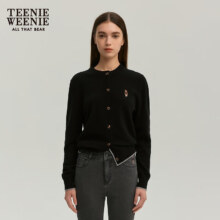 20点：Teenie Weenie 小熊 女装简约针织衫 外套上衣 黑色 XS (155)