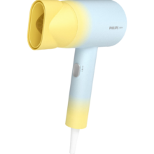 飞利浦（PHILIPS）电吹风机 3系炫色筒 锌离子防晒护色 5000万负离子 烫染修复  奶油黄   国家补贴