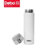 Debo 德铂保温杯304不锈钢男女子弹头便携真空水杯子过滤泡茶学生水杯 升级款白色-480ml