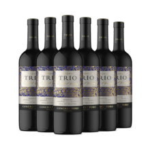 Concha y Toro干露三重奏混酿美乐珍藏干红葡萄酒750ml*6瓶整箱 智利进口红酒
