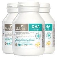 BIO ISLAND 儿童DHA海藻油胶囊 60粒 3瓶装￥181.40 2.9折 比上一次爆料上涨 ￥34.82