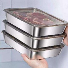 20点：京喜 家用食品级不锈钢保鲜盒 2件