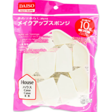大创（daiso）干湿两用粉扑化妆海绵10枚 (柔软舒适 贴合肌肤) 新年礼物送女友