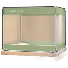 LA TORRETTA 蚊帐 婴儿防摔蚊帐架1.8x2米 A类家用三开门加粗承重支架床围 绿 春池绿