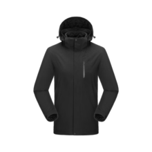 探拓（TECTOP）户外服 男抓绒内胆防风防寒滑雪服保暖95133CF 男款黑色 XL