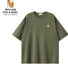 再降价：William fox&sons 威廉福克斯 100%长绒纤维棉狐狸刺绣短袖T恤 重磅290克58元包邮（需领券）