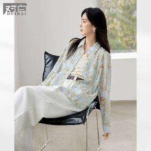 24号10点:DUIBAI 对白 莱赛尔华夫格肌理晕染女式长袖衬衫