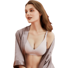 婧麒（JOYNCLEON）哺乳文胸孕妇内衣怀孕期哺乳内衣薄款产后前开扣无钢圈托聚拢无痕 肤色3128【薄款贴身透气聚拢】 85B