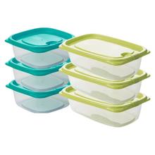 茶花 食品级可加热塑料保鲜盒 780ML+830ML*6个装