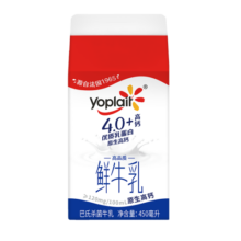优诺（yoplait） 4.0+优质乳蛋白 鲜牛奶巴氏杀菌鲜奶450ml*3盒 营养早餐