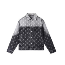 20点：gxg.jeans 满印老花外套翻领牛仔夹克 黑色