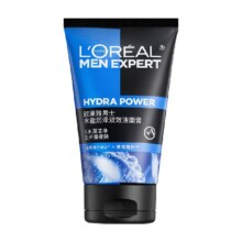 欧莱雅 男士洗面奶100ml*1 水能双效洁面膏补水保湿清爽深层清洁