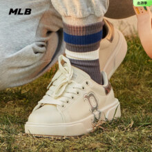 PLUS会员：MLB 美职棒 男女同款运动厚底板鞋 3ASXCCB3N-43CRS 波士顿队/奶油色 单层